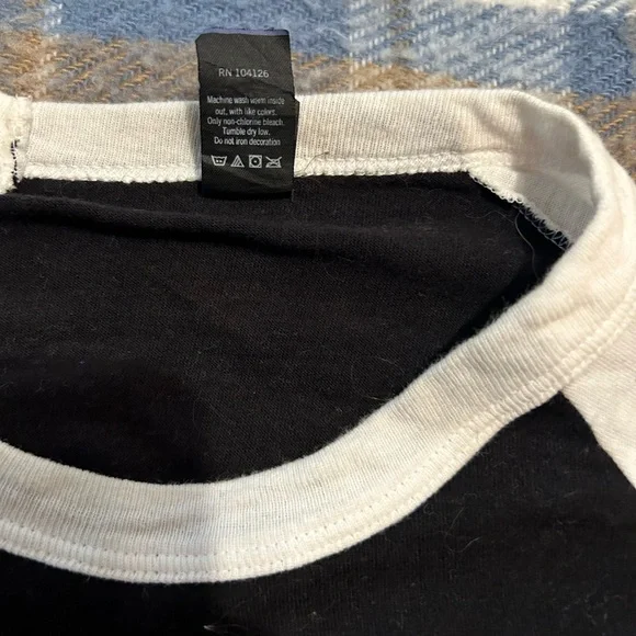 Tultex XXL B&W Huey Lewis and the news 2014 tour T-shirt 3/4 white sleeves - Picture 9 of 11